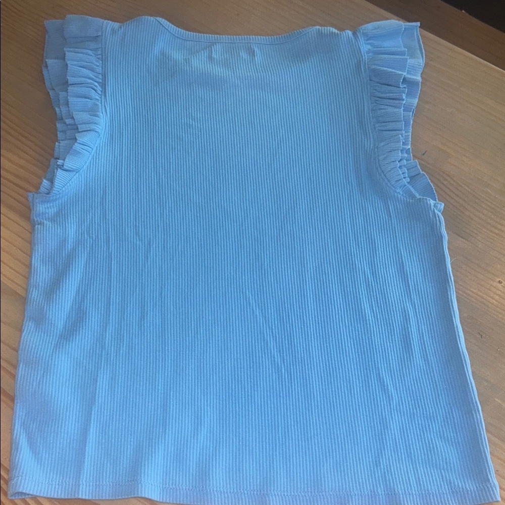 J. Crew Rib Ruffle Boatneck Tank Top - Picture 6 of 8